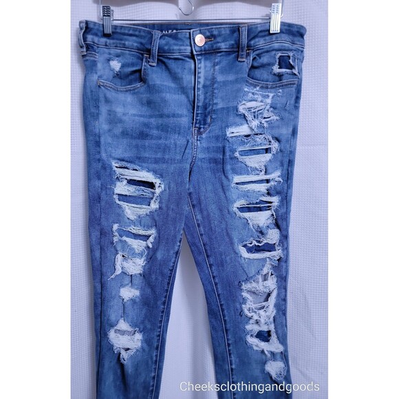 American Eagle Distressed Hi Rise Jegging Women's size 14 L - Picture 2 of 8